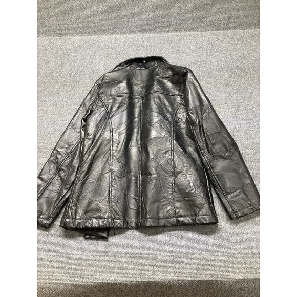 Vintage Cellini Leather Jacket Women’s Size Small Black Long Sleeve Button Up - Picture 10 of 11